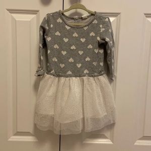 Gap 3T gray heart sparkle tutu dress